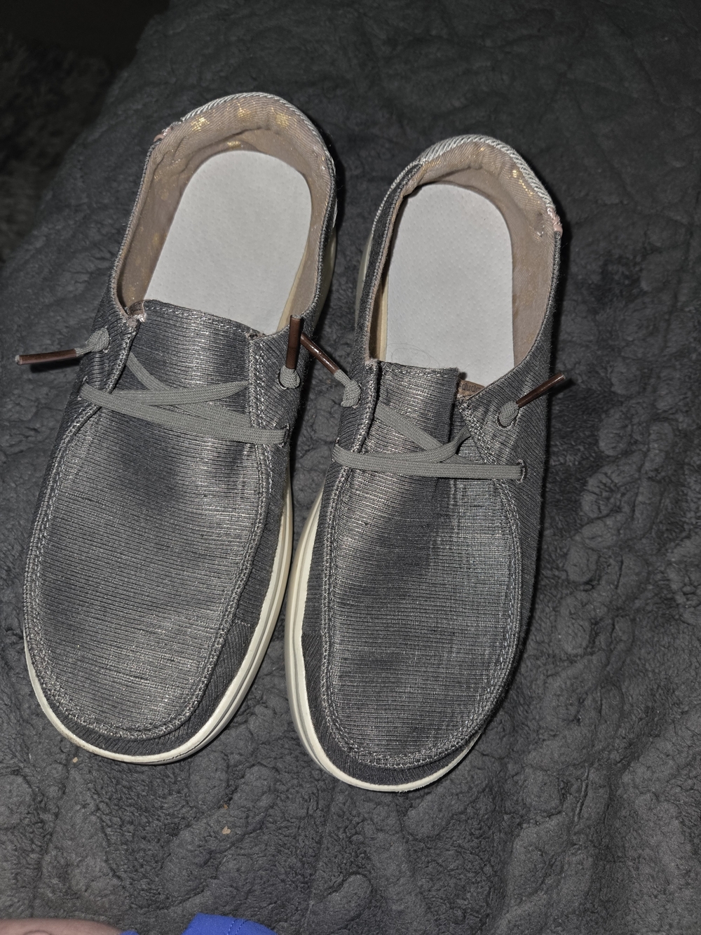Hey Dude Ladies -Wendy Rise Casual Gray Slip-On Shoes Size 8